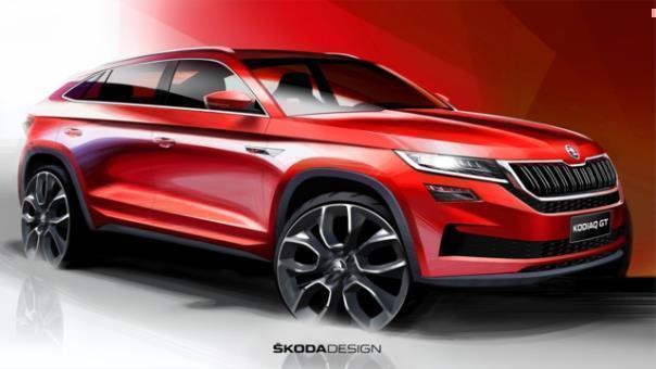 Designskizzen zeigen exklusive Coupé-Version des SKODA KODIAQ  für den chinesischen Markt